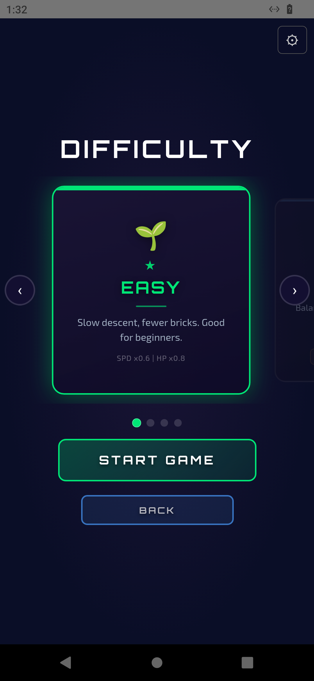 Difficulty select